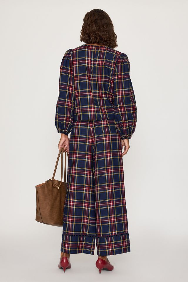 The Tiny Big Sister Check Puff-Sleeve Blouse #4