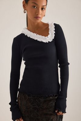 OpéraSPORT Evita Asymmetric Ruffle Top