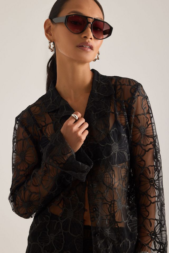 OpéraSPORT Flora Sheer Lace Shirt  #5