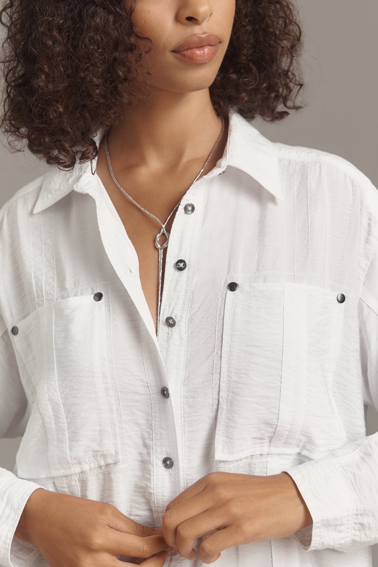 Pilcro Long-Sleeve Utility Buttondown Shirt