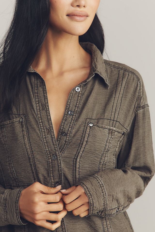 Pilcro Long-Sleeve Utility Buttondown Shirt #3