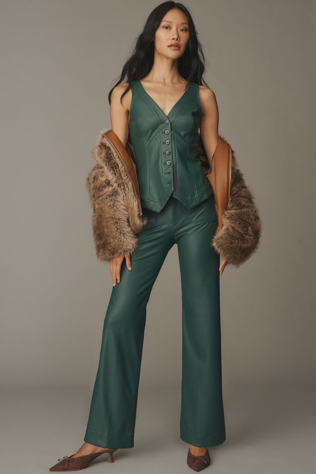 The Halsey Faux-Leather Slim Button-Front Vest #2