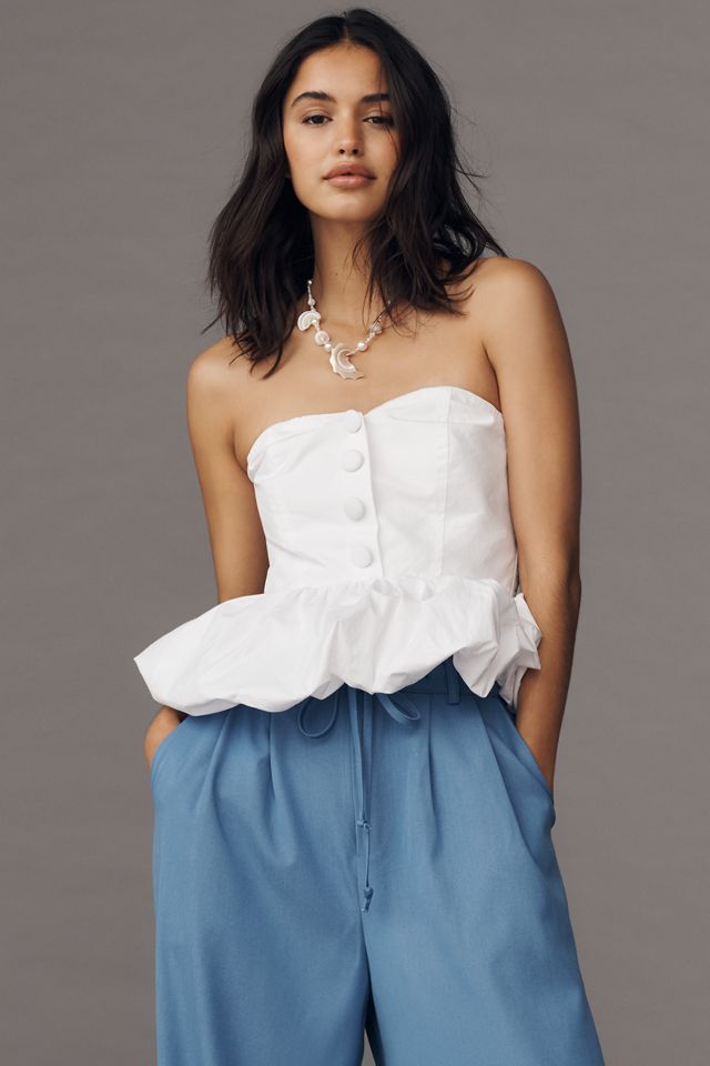 Maude Club Wyatt Strapless Peplum Top #5
