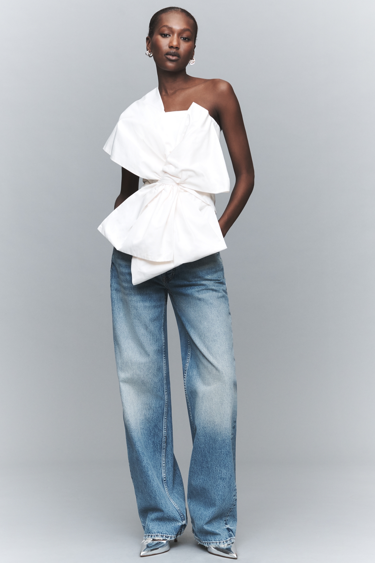 Maude Club Gia Off-Shoulder Asymmetric Top