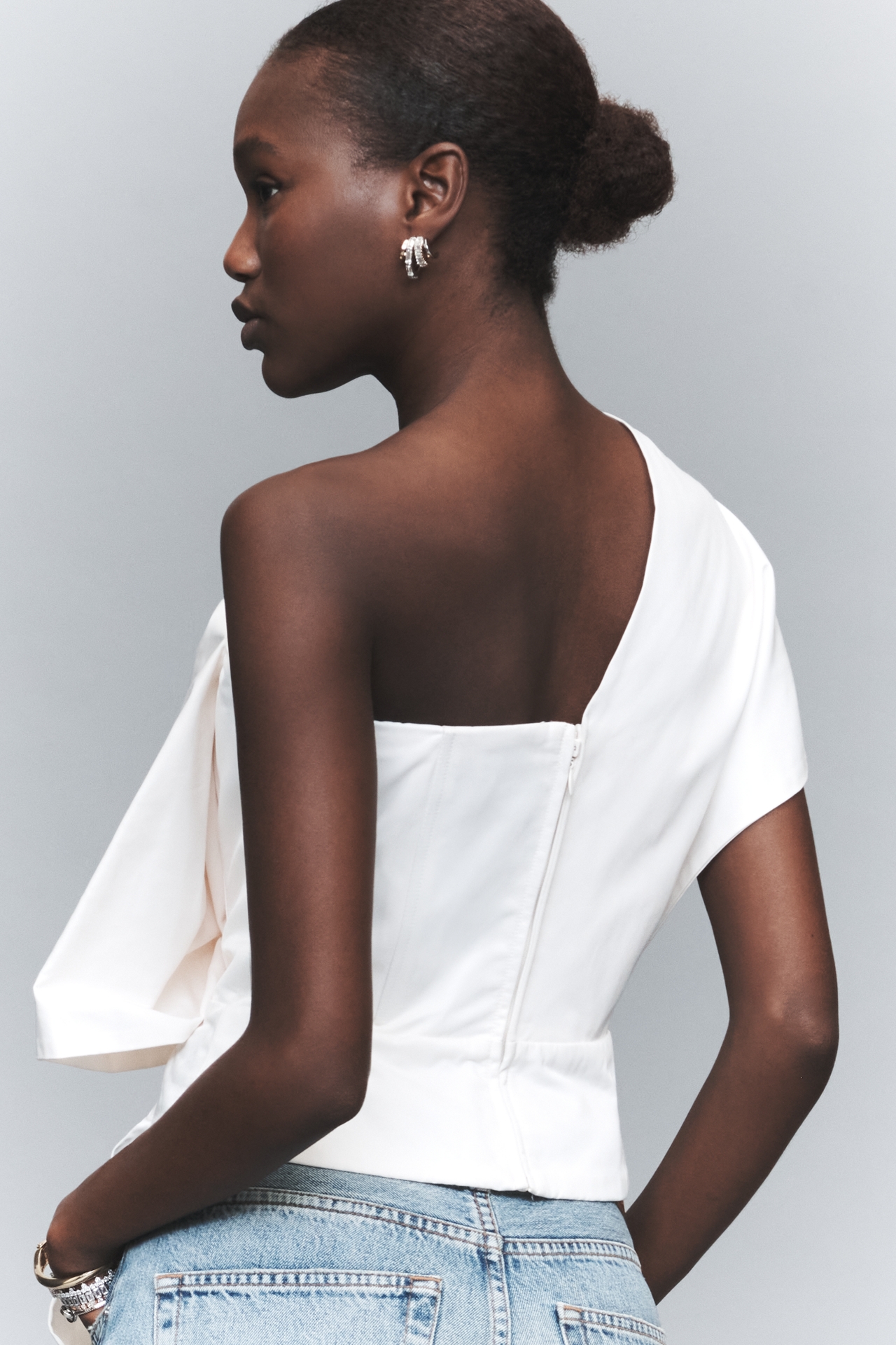 Maude Club Gia Off-Shoulder Asymmetric Top