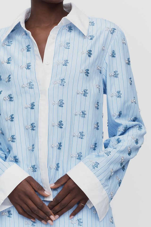 Maude Club Sabine Cotton Blend Buttondown Shirt #3