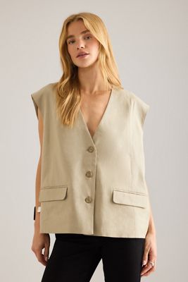 Gestuz Izza Linen-Blend Waistcoat