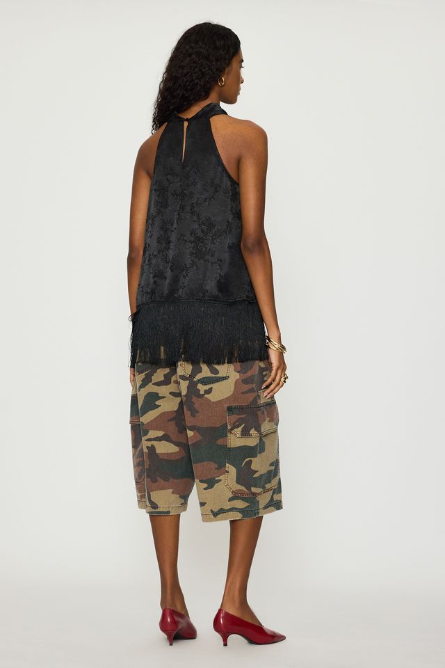 By Anthropologie Jacquard Halter Fringe Top #5