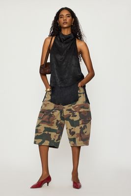 By Anthropologie Jacquard Halter Fringe Top