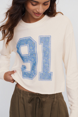 Junk Food 100% Cotton '91 Varsity Top by Anthropologie