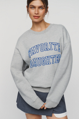 Favorite Daughter The Collegiate Cotton Blend Crew Neck Sweatshirt by Anthropologie