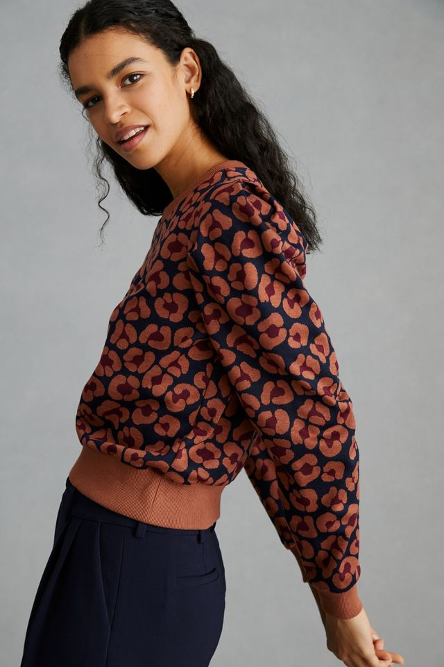 DOLAN Leopard Jacquard Pullover #1