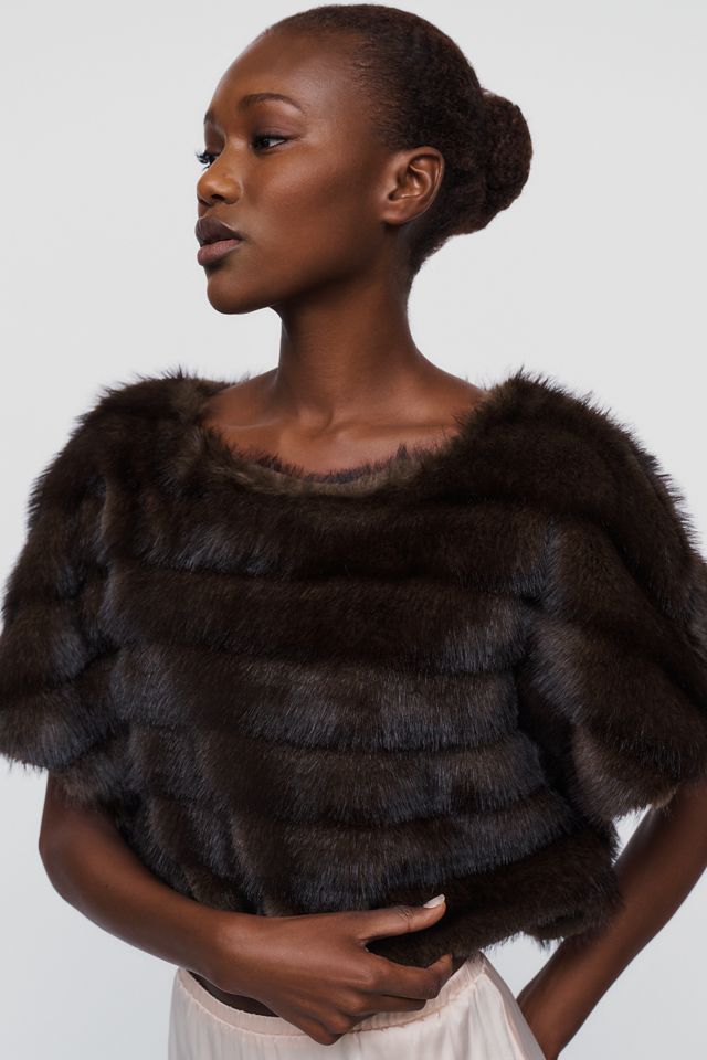 Dolan Left Coast Faux Fur Poncho Top #1