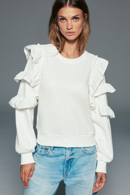 Dolan Left Coast Ruffle Sleeve Sweatshirt by Anthropologie