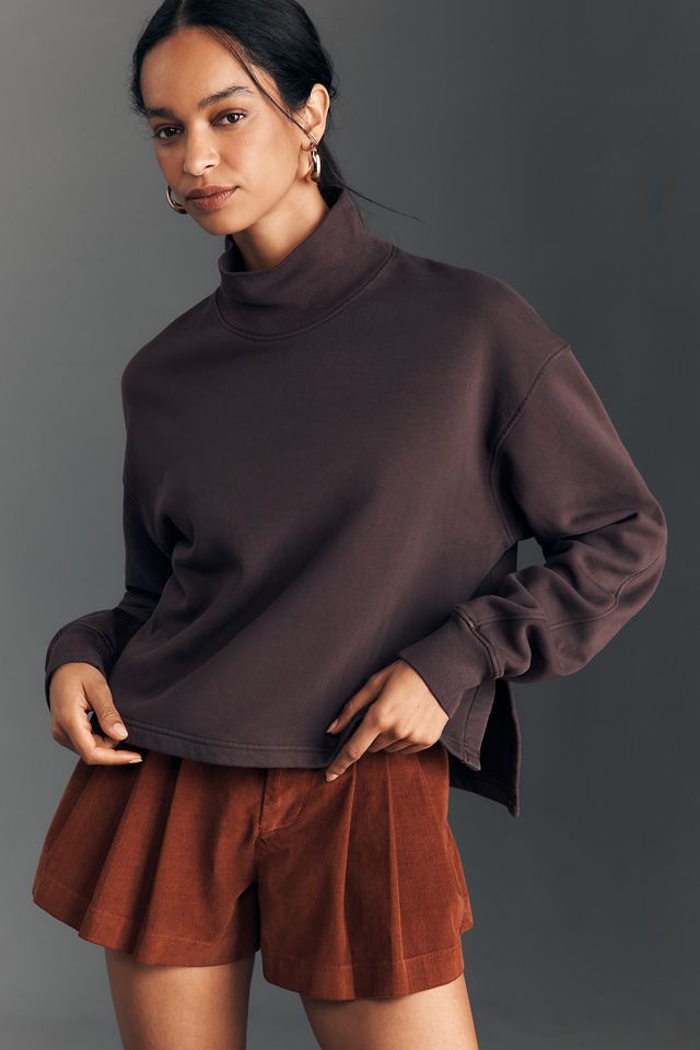 AGOLDE Isra Mock-Neck Crop Sweatshirt #1