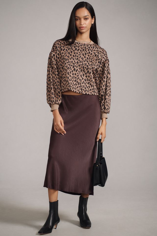 Blue Tassel Balloon-Sleeve Cheetah Sweatshirt #1