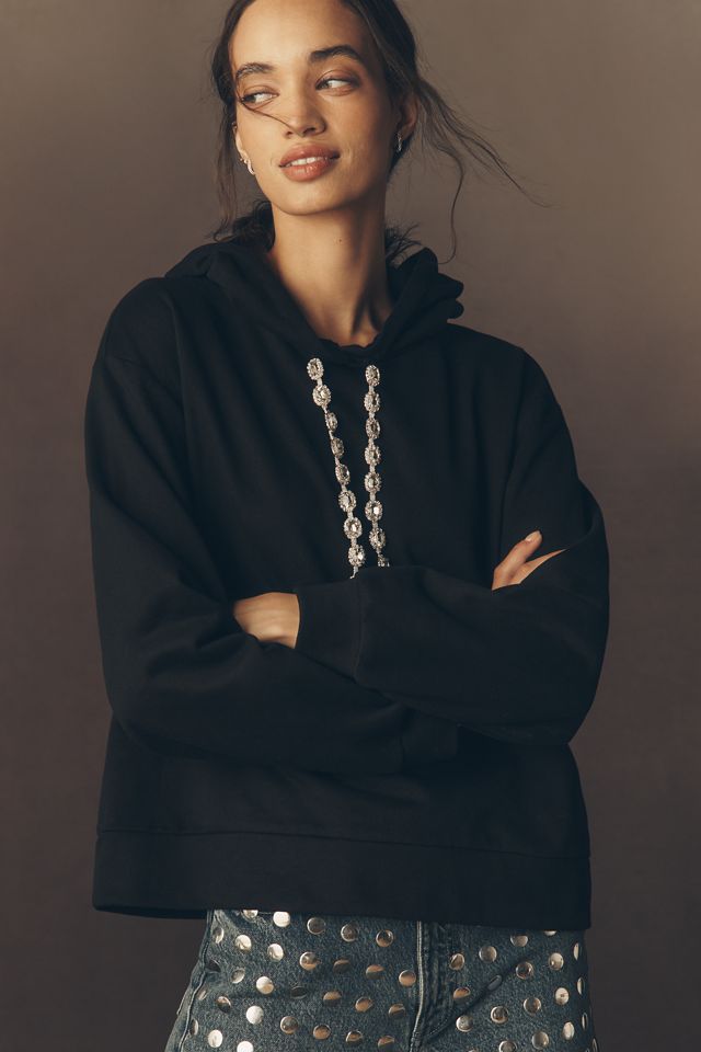 By Anthropologie Rhinestone Hooded Sweatshirt #2