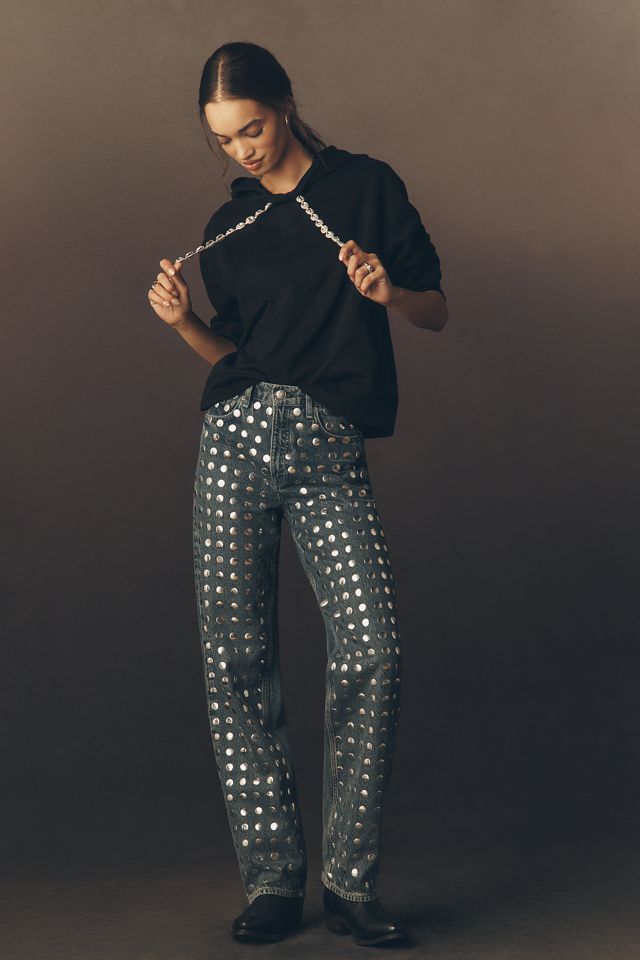 By Anthropologie Rhinestone Hooded Sweatshirt #3