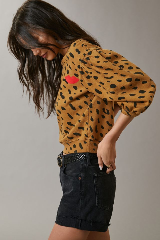 Clare v best sale leopard sweatshirt