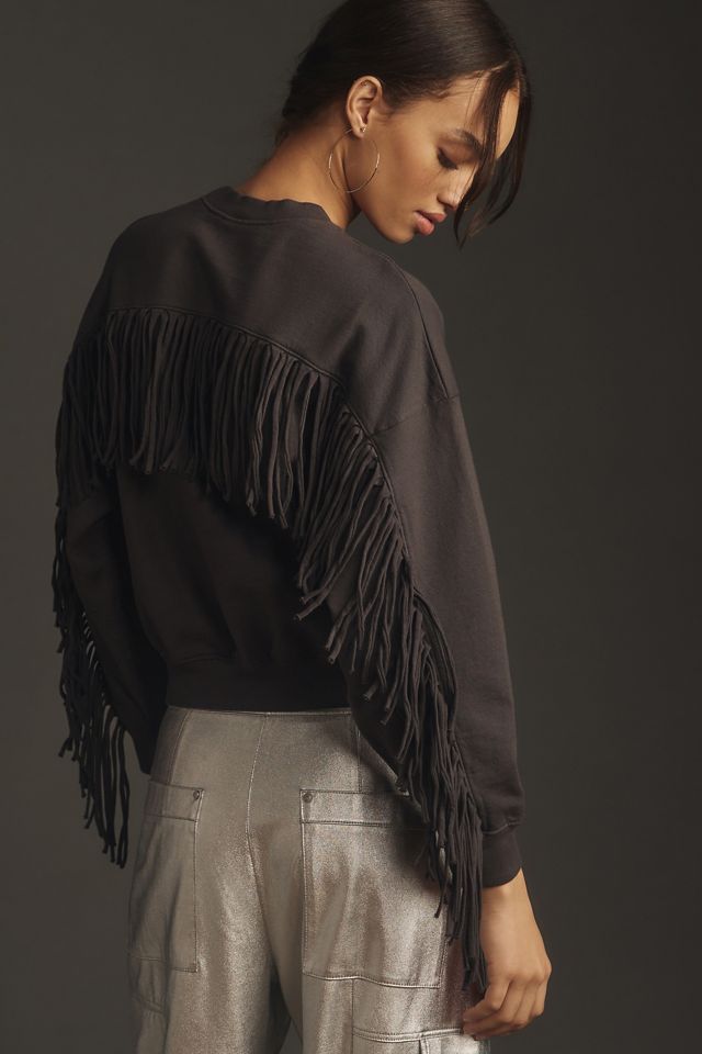 Clare V. Le Drop Fringe Sweatshirt #2