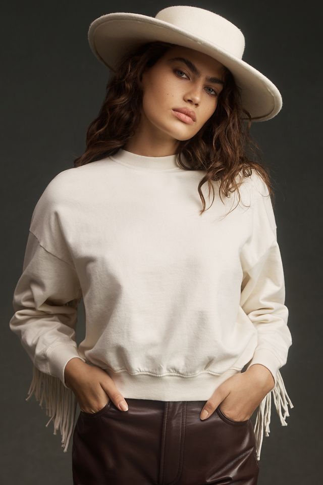 Clare V. Le Drop Fringe Sweatshirt | Anthropologie