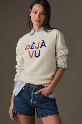 Shop Clare V Déjà Vu Sweatshirt In Beige