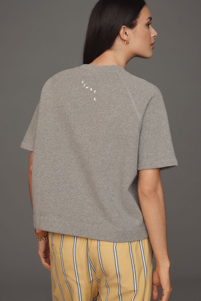Clare V. Oui Short-Sleeve Sweatshirt Top #1