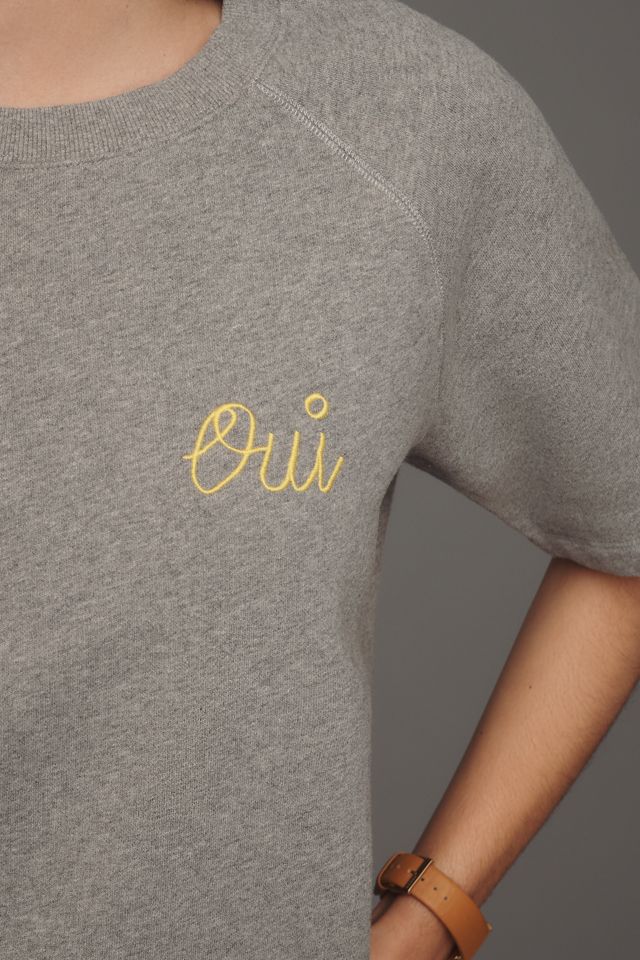 Clare V. Oui Short-Sleeve Sweatshirt Top #3