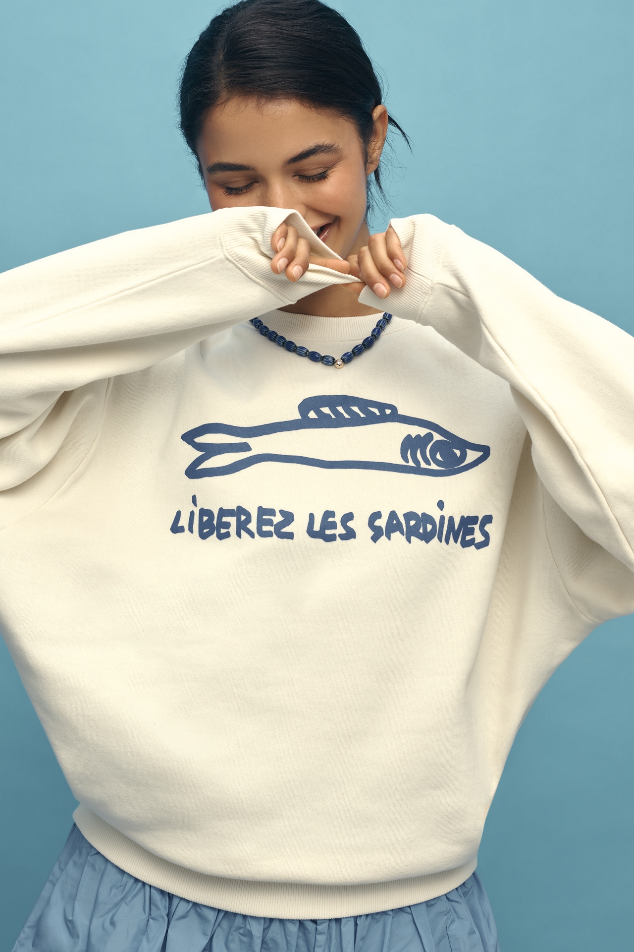 Clare V. Sardine Oversized Graphic Sweatshirt