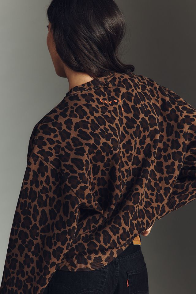 Clare V. Oversized Animal Print Sweatshirt #1