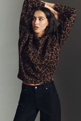 Clare V. Oversized Animal Print Sweatshirt