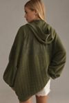 Pilcro Mixed Print Zip-Up Hooded Sweatshirt