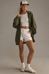 Pilcro Mixed Print Zip-Up Hooded Sweatshirt