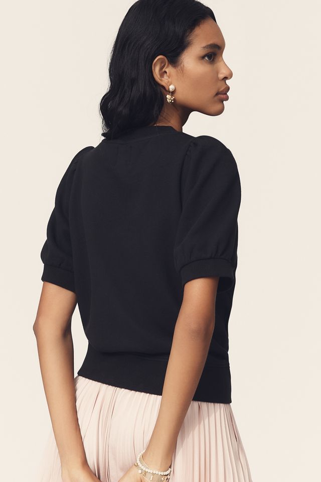 Maeve Puff-Sleeve Sweatshirt Tee #1