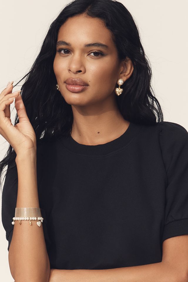 Maeve Puff-Sleeve Sweatshirt Tee #3