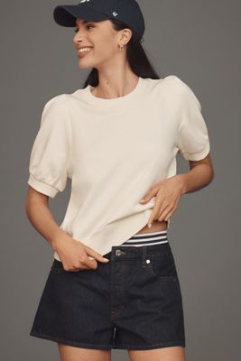 Maeve Short Puff-Sleeve Sweatshirt | Anthropologie