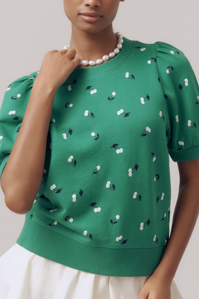 Maeve Puff-Sleeve Sweatshirt Tee #3