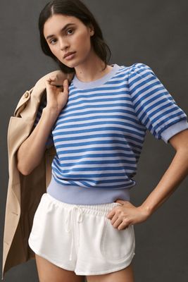 Maeve Puff-Sleeve Sweatshirt Tee