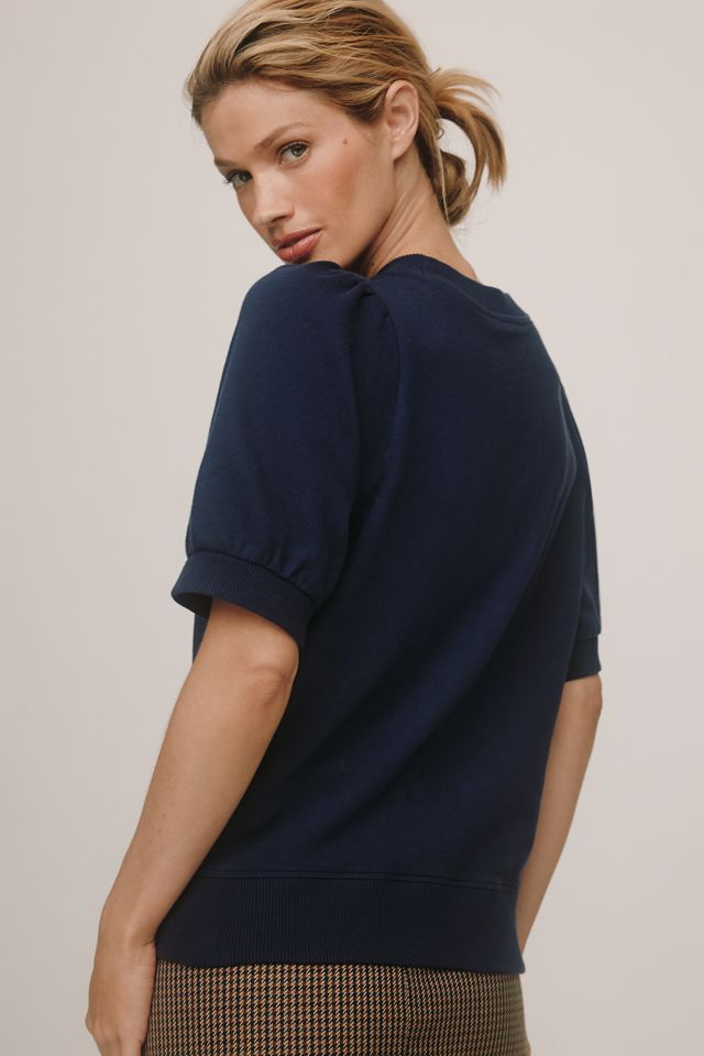 Maeve Puff-Sleeve Sweatshirt Tee #1