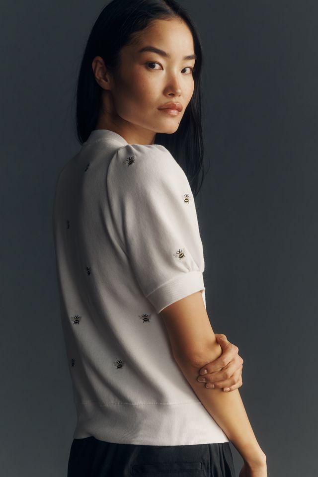 Maeve Puff-Sleeve Sweatshirt Tee #1