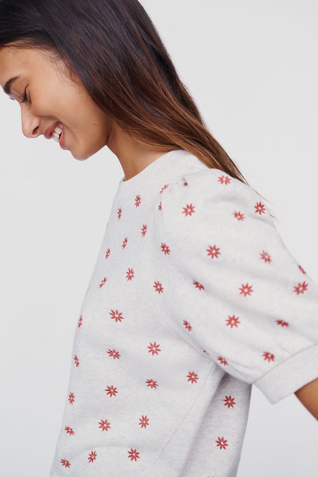 Maeve Puff-Sleeve Sweatshirt Tee #1