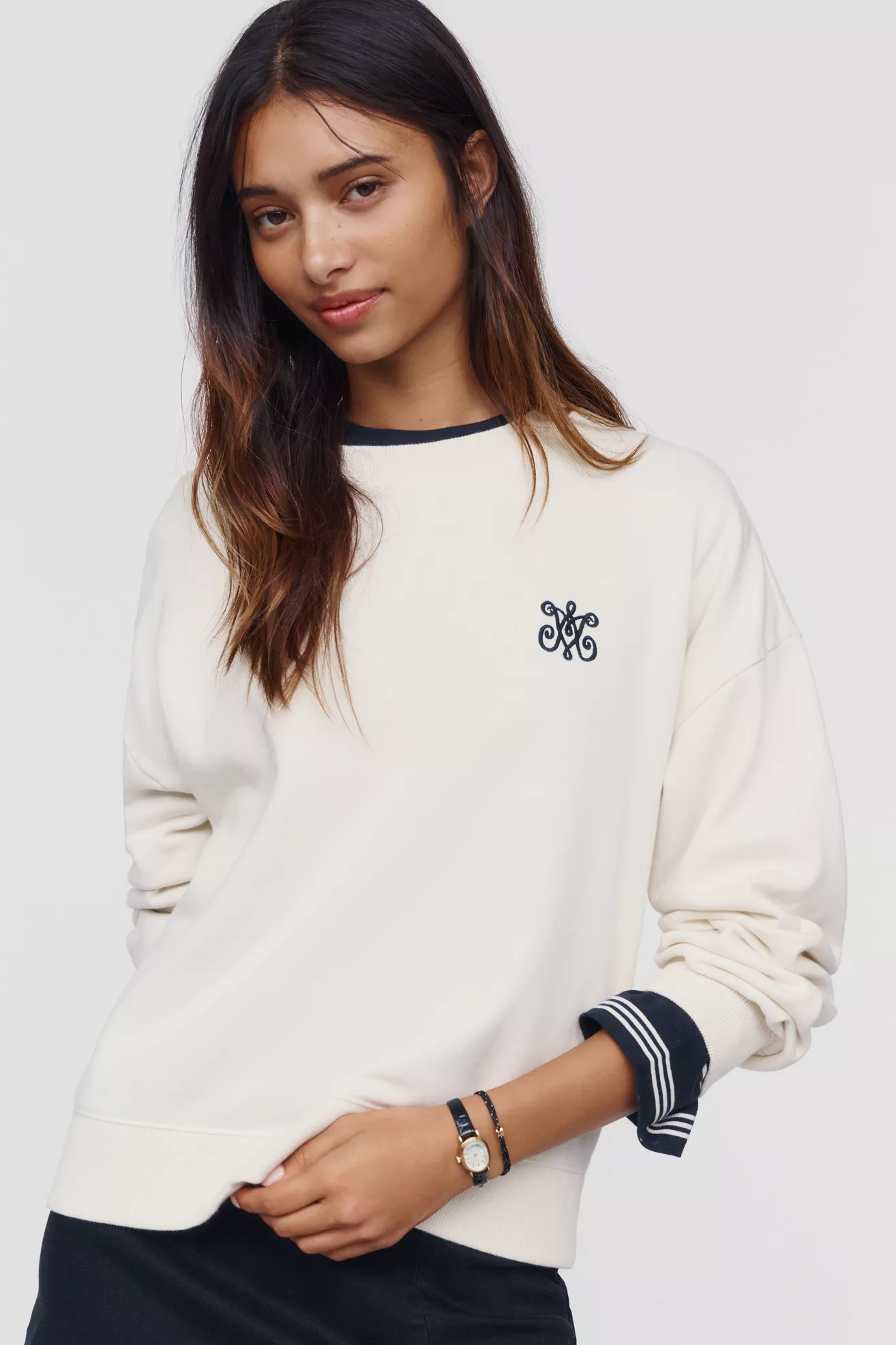Maeve 100% Cotton Stamp Graphic Sweatshirt