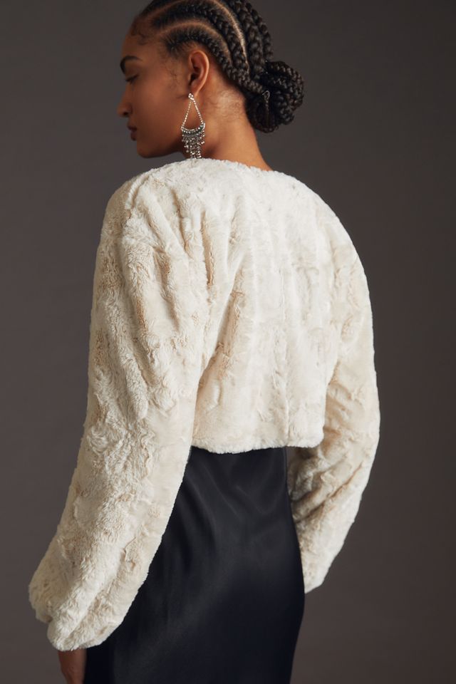 Maeve Faux Fur Shrug #1