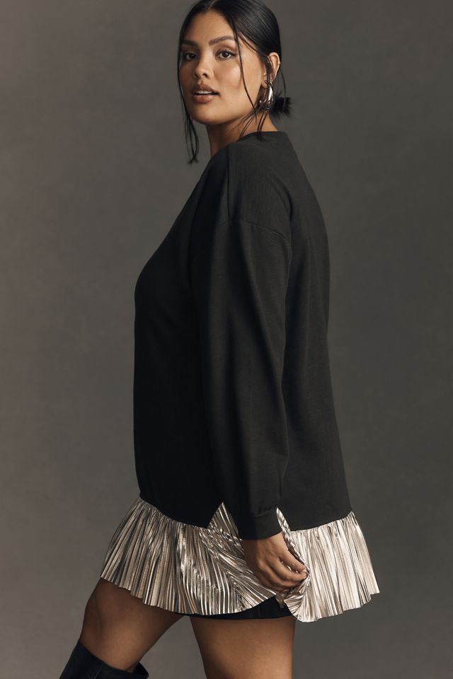 Pilcro Metallic Twofer Tunic Blouse #7