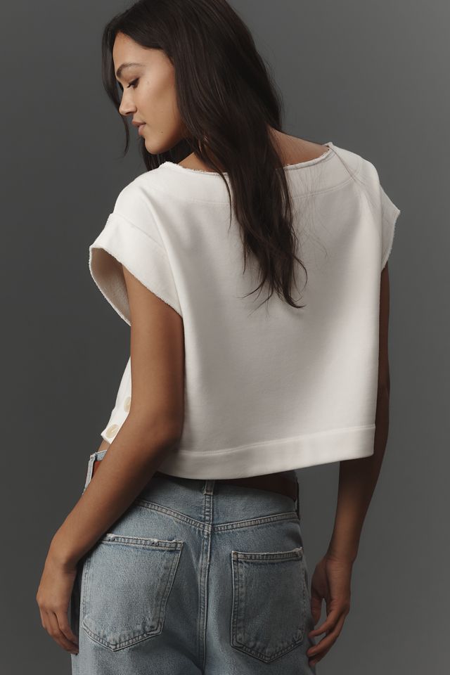 By Anthropologie Drop-Shoulder Crop Top #1