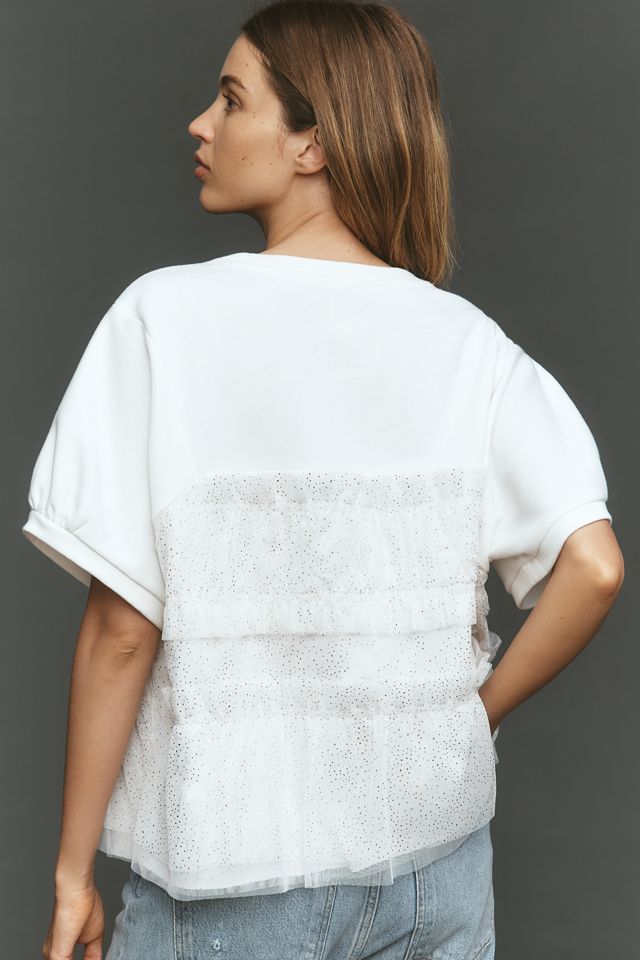 Maeve Short-Sleeve Smocked Ruffled Top  #1