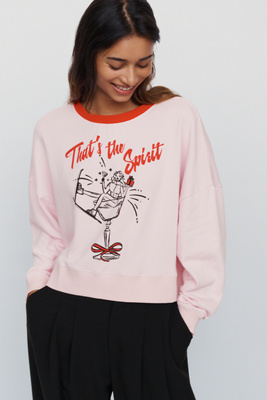 Chaser 100% Cotton Champagne Party Sweatshirt by Anthropologie