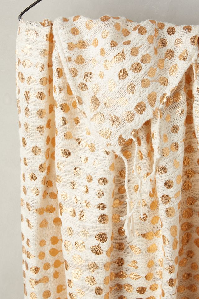 Polka Dotted Fringe Scarf #1