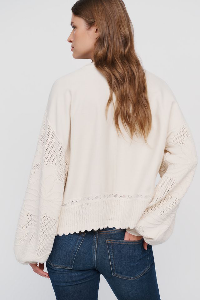 Pilcro 100% Cotton Sweater Sleeve Sweatshirt #1