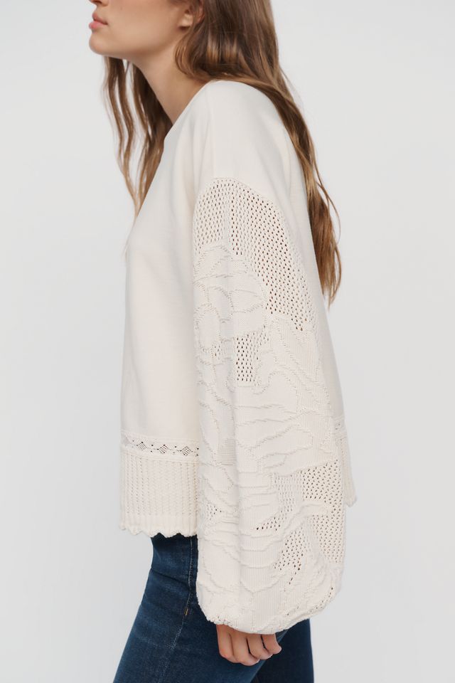 Pilcro 100% Cotton Sweater Sleeve Sweatshirt #3
